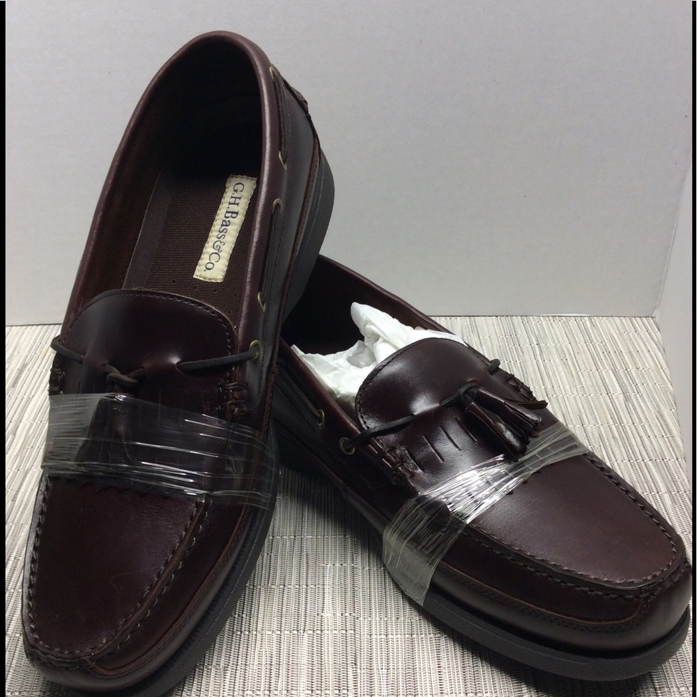 Men’s Bass Leather Boat shoes, Size 12W